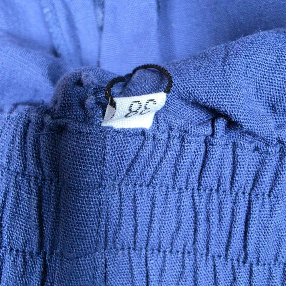 Sailwind Pants Mens Size 38 Royal Blue Linen Blend Stretch Waist Chino Slim Fit